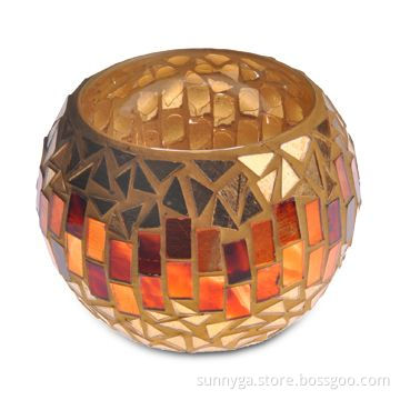 Decorated Glass Candle Holder Crafts with 115mm Top Diameter and 115mm Bottom Diameter
